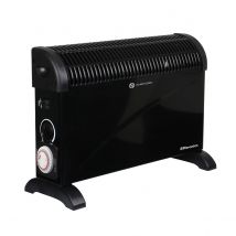 Emtronics 2kW Convector Heater With Adjustable Thermostat And Timer - Black
