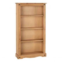 Seconique Corona Medium Bookcase - Distressed Waxed Pine