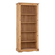 Seconique Corona Tall Bookcase - Distressed Waxed Pine