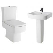 Nuie Bliss Toilet &#38; 600 Basin Pedestal White