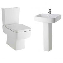 Nuie Bliss Toilet &#38; 520 Basin Pedestal White