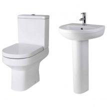 Nuie Harmony Toilet &#38; 1Th Basin Pedestal White