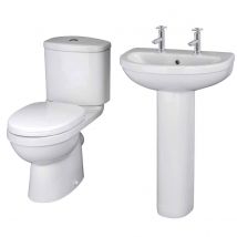 Nuie Ivo Toilet &#38; 2Th Basin Pedestal White