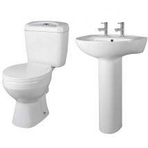 Nuie Melbourne Toilet &#38; 2Th Basin Pedestal White