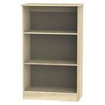 Welcome Furniture Ready Assembled Contrast Bookcase In White Gloss &#38; Bardolino Oak