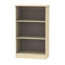 Welcome Furniture Ready Assembled Contrast Bookcase In White Gloss &#38; Bardolino Oak