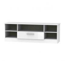 Welcome Furniture Ready Assembled Contrast Wide 1 Drawer Tv &#38; Media Unit In White Gloss