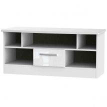 Welcome Furniture Ready Assembled Knightsbridge 1 Drawer Tv &#38; Media Unit In White Gloss