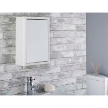 Lloyd Pascal Ludlow Single Door Mirror Cabinet - White