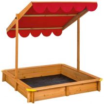 Tectake Sandpit Emilia With Adjustable Roof - Red