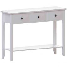 Vida Designs Windsor 3 Drawer Console Table With Shelf Hallway Entryway Furniture&#44; White