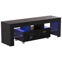 Vida Designs Luna Led Tv Cabinet Unit Stand 1 Drawer Storage Modern High Gloss&#44; Black