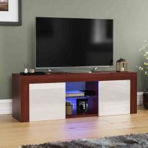 Vida Designs Eclipse Led Tv Cabinet Unit Stand 2 Door Storage Modern High Gloss&#44; Walnut &#38; White