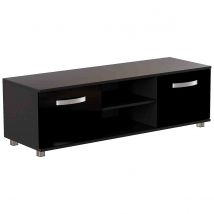 Vida Designs Cosmo Tv Cabinet Unit Stand 2 Door Storage Modern High Gloss&#44; 120Cm&#44; Black