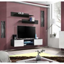 Arte-N Fly 33 Tv Cabinet - White Gloss and Black Matt