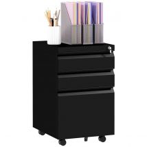 Vinsetto 3-drawer Vertical Filing Cabinet W&#47; Removable Pencil Tray Lockable File Cabinet