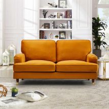 Artemis Home Woodbury 2 Seat Velvet Sofa - Orange