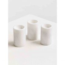Interiors By Ph Salmo Set Of Three White Marble Tealight Holders