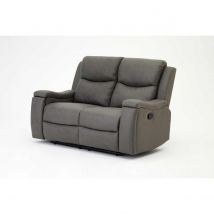 Home Detail Collins Grey Air Leather 2-Seater Manual Recliner Sofa