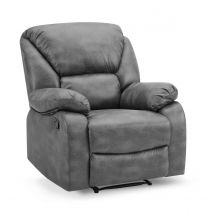 Home Detail Enoch Grey Faux Leather Manual Recliner Armchair
