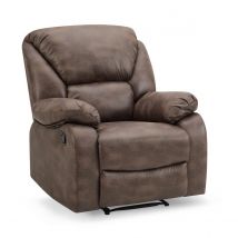 Home Detail Enoch Brown Faux Leather Manual Recliner Armchair