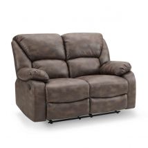 Home Detail Enoch Brown Faux Leather 2-Seater Manual Recliner Sofa