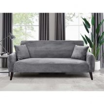 Sleepon Grey Jumbo Cord 3 Seater Sofa