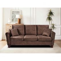 Sleepon Brown Brushed Velvet 3 Seater Sofa