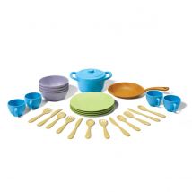Bigjigs Toys Green Toys 27 Piece Cookware And Dining Set