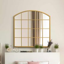 MirrorOutlet Arcus Gold Framed Arched Window Wall Mirror 39&#34; X 39&#34; &#40;100 X 100cm&#41;
