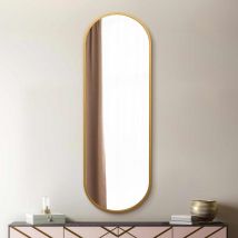MirrorOutlet Vultus Gold Metal Framed Double Arched Full Length Leaner Wall Mirror 71 X 24&#34; &#40;180cm X 60cm&#41;