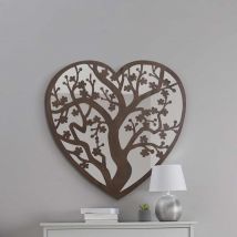 MirrorOutlet Kirkby - Rustic Metal Heart Shaped Decorative Wall Mirror 28&#34; X 28&#34; &#40;70cm X 70cm&#41;