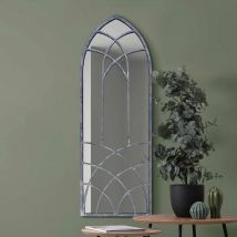 MirrorOutlet Chelsea - Rustic Metal Arched Decorative Wall Or Leaner Mirror 48&#34; X 18&#34; &#40;121cm X 45cm&#41;