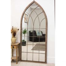 MirrorOutlet Dorset - Rustic Framed Arched Leaner Wall Mirror 66&#34; X 30&#34; &#40;168cm X 76cm&#41;