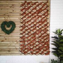 Samuel Alexander 180cm x 90cm Red Acer Leaf Expanding Garden Fence Privacy Screen Trellis