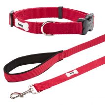 Bunty Middlewood Nylon Dog Collar and Middlewood Lead in Red - Large
