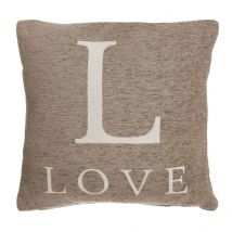 Premier Housewares 'Love' Cushion - Natural