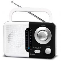 Soundz Bt Usb Sd Ac&#47;Dc Portable Radio With Bluetooth Wh&#47;Bk