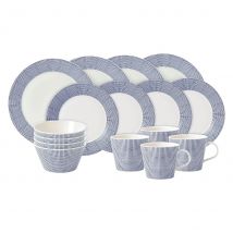 Pacific Blue Dots 16 Piece Dinner Set