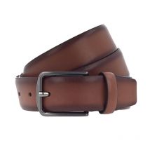 Vanzetti - Ceinture Vanzetti En Cuir Marron à Boucle à Ardillon Argentée - Marron