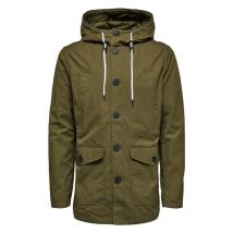 Selected - Parka Selected En Coton Vert Kaki Boutonnée - Kaki