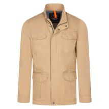 Dellalui - Blouson Zippé Dellalui En Coton Beige Avec Manches Longues Et Col Montant - Beige