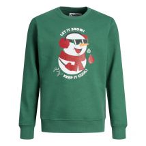 Jack & Jones Junior - Sweat à Col Rond Junior Garçon Jack & Jones Toon Xmas En Coton Mélangé Sapin Avec Logos De Noel - Sapin