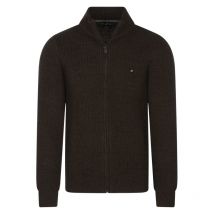 Green Island - Cardigan Zippé Green Island En Laine Avec Manches Longues Et Col Camionneur Noir - Noir