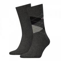 Tommy Hilfiger Underwear - Lot De 2 Paires De Chaussettes Hautes Tommy Hilfiger En Coton Anthracite - Gris