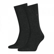 Tommy Hilfiger Underwear - Lot De 2 Paires De Chaussettes Hautes Tommy Hilfiger En Coton Mélangé Anthracite - Gris