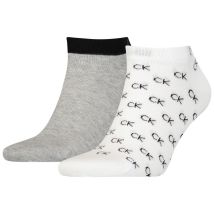 Calvin Klein Jeans Accessoires - Lot De 2 Paires De Socquettes Calvin Klein En Coton Mélangé Gris Et Blanc - Multicolore