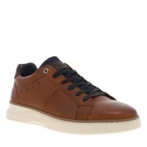 Bullboxer - Sneakers Bullboxer En Cuir Lisse Marron à Soufflet Aspect Jean Et Lacets Plats - Marron