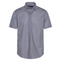 Bo - Chemise Avec Manches Courtes Et Col Américain Bande Originale Coton Bleue Fleurie - Bleue