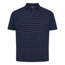 North 56°4 - Polo à Manches Courtes Avec Un Col Polo North 56°4 En Coton Bleu Marine Rayé - Marine